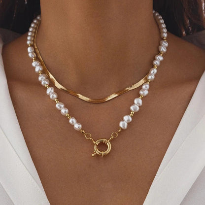 Collar de Perlas Irregulares