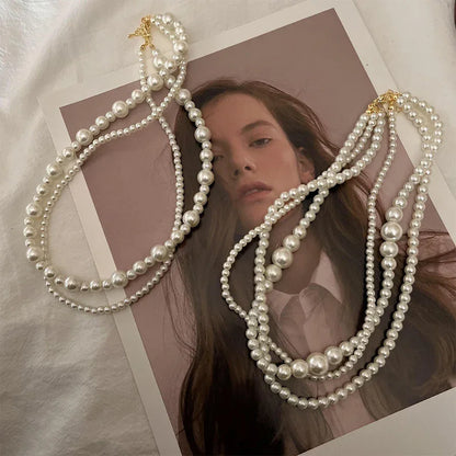 Collar de Perlas Multicapa